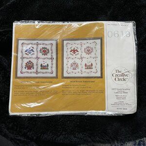 Vintage The Creative Circle #0619 Rustic Americana Embroidery Kit Stitchery 1985